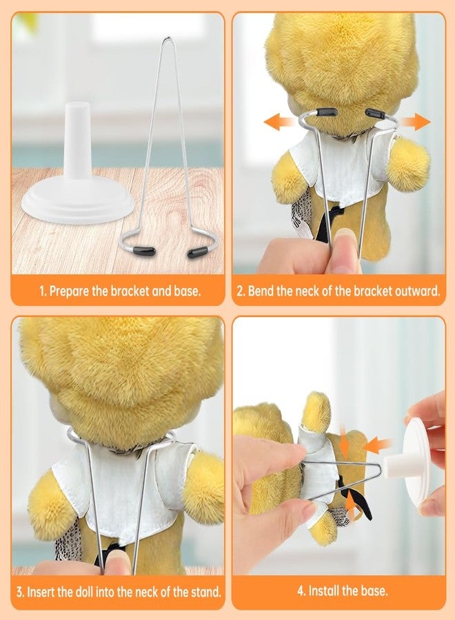 Kazheon 6pcs Adjustable Doll Stand Lightweight Display Rack for Dolls,Doll Bracket Support for 4-8 Inches Dolls,Keep The Standing Position,Portable for Decoration Home Store Market(White,Size:7 * 6.2 * 9cm) - Image 4